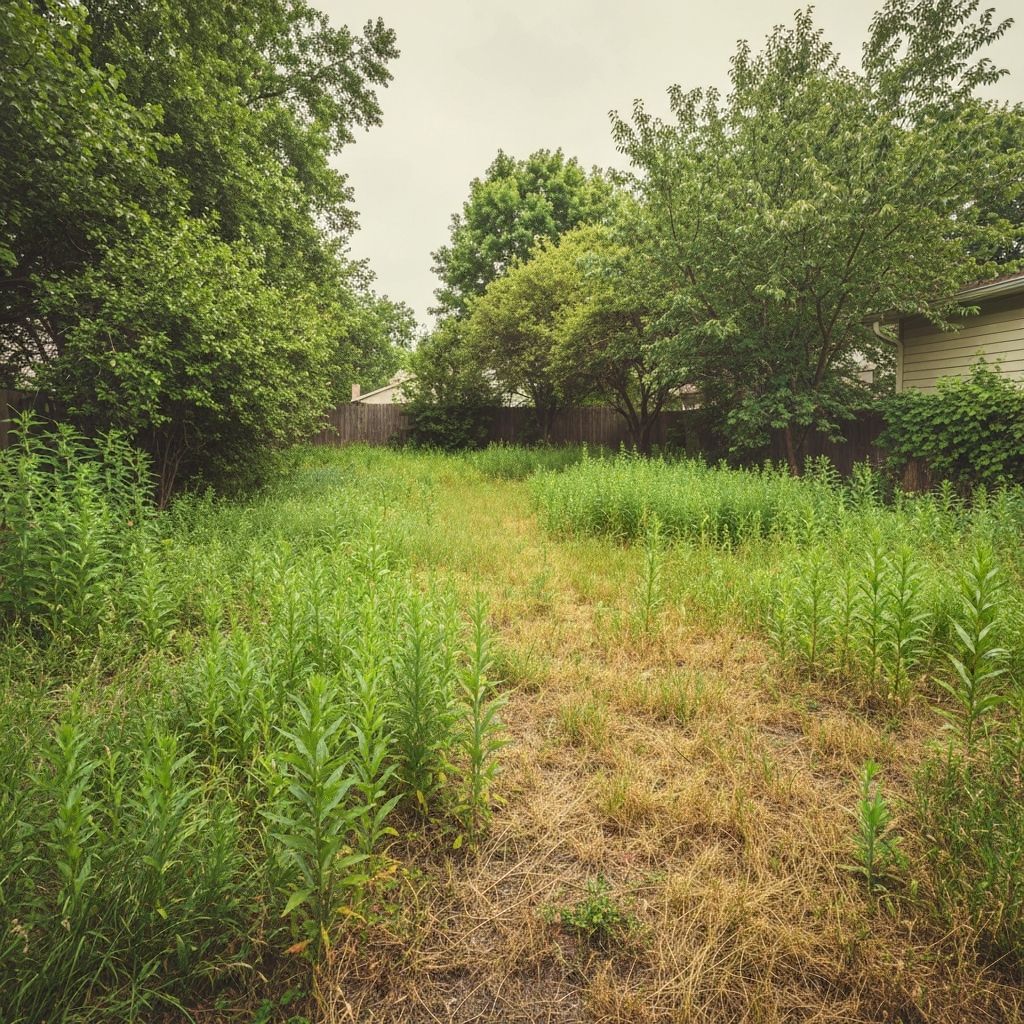 Before - Overgrown yard