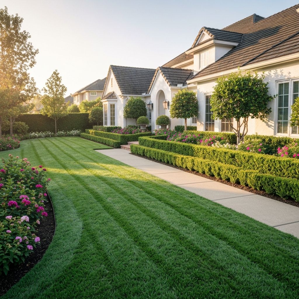 Beautiful manicured lawn